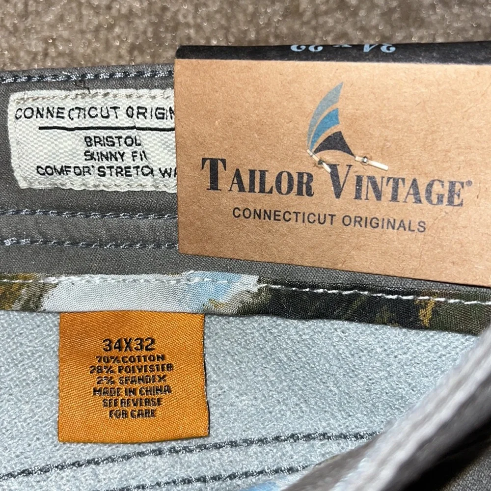 NWT Taylor Vintage 34 x 32 Mens Grey Skinny Fit Jeans - Picture 3 of 3